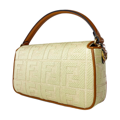 Fendi Beige Logo Baguette