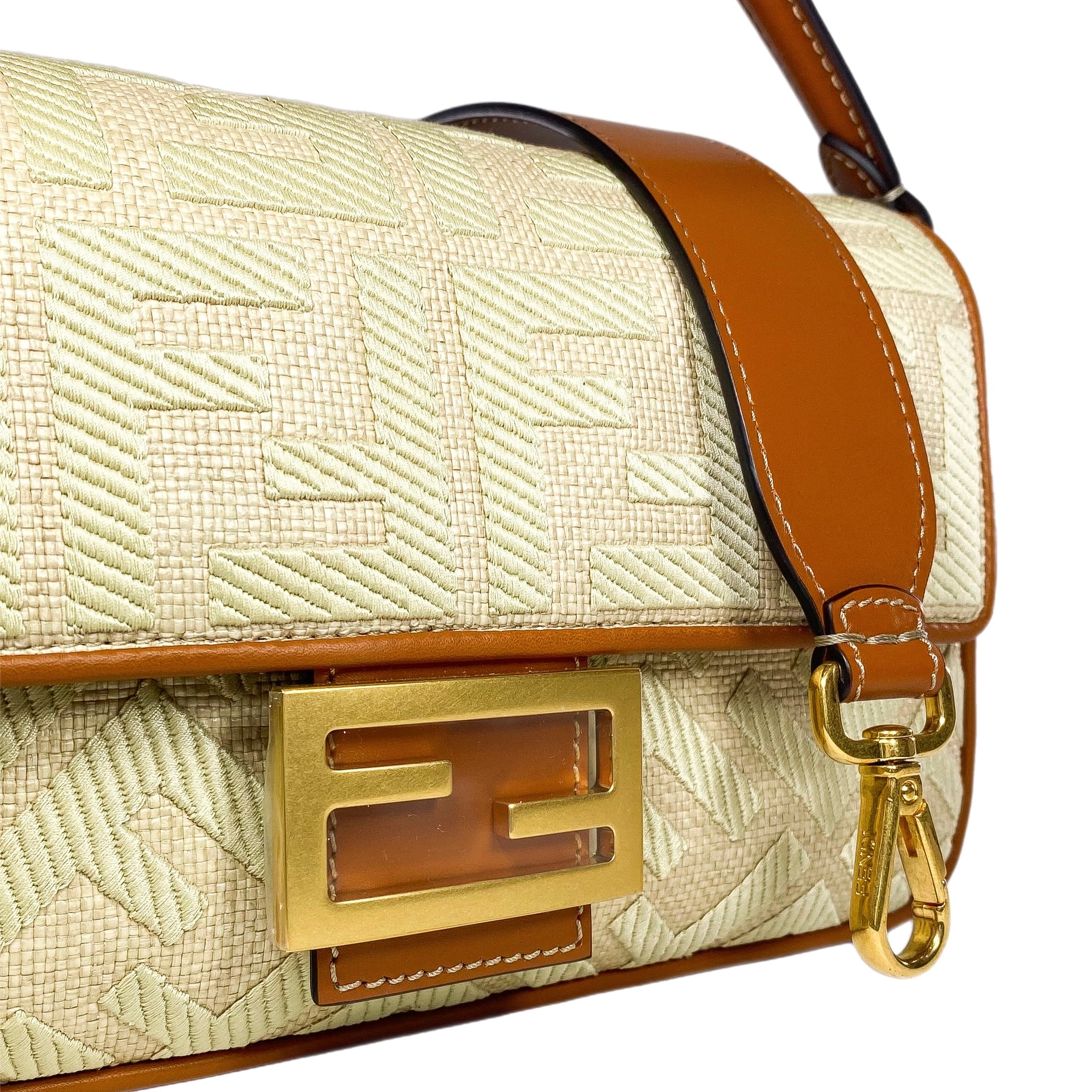 Fendi Beige Logo Baguette