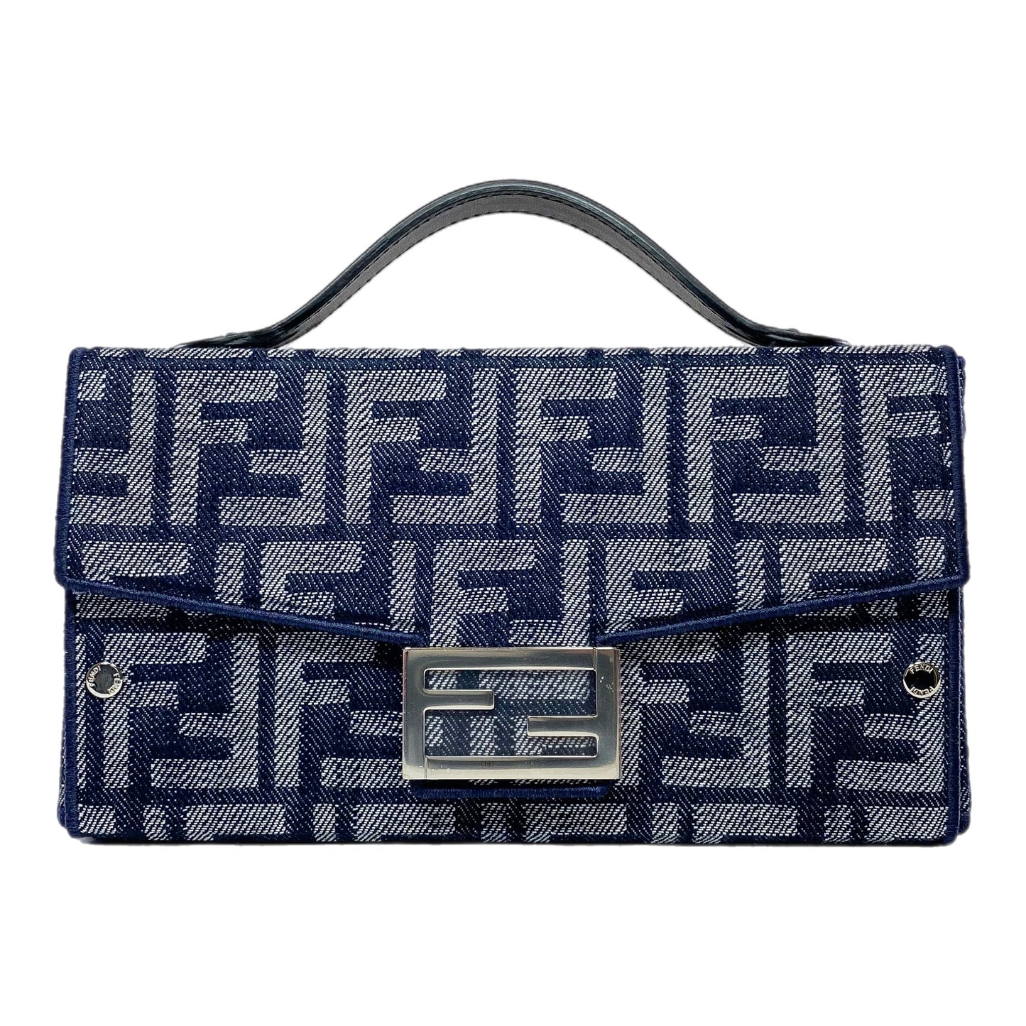 Fendi Denim Logo Soft Trunk Baguette