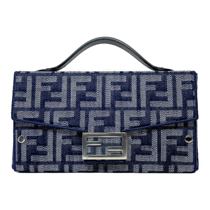 Fendi Denim Logo Soft Trunk Baguette
