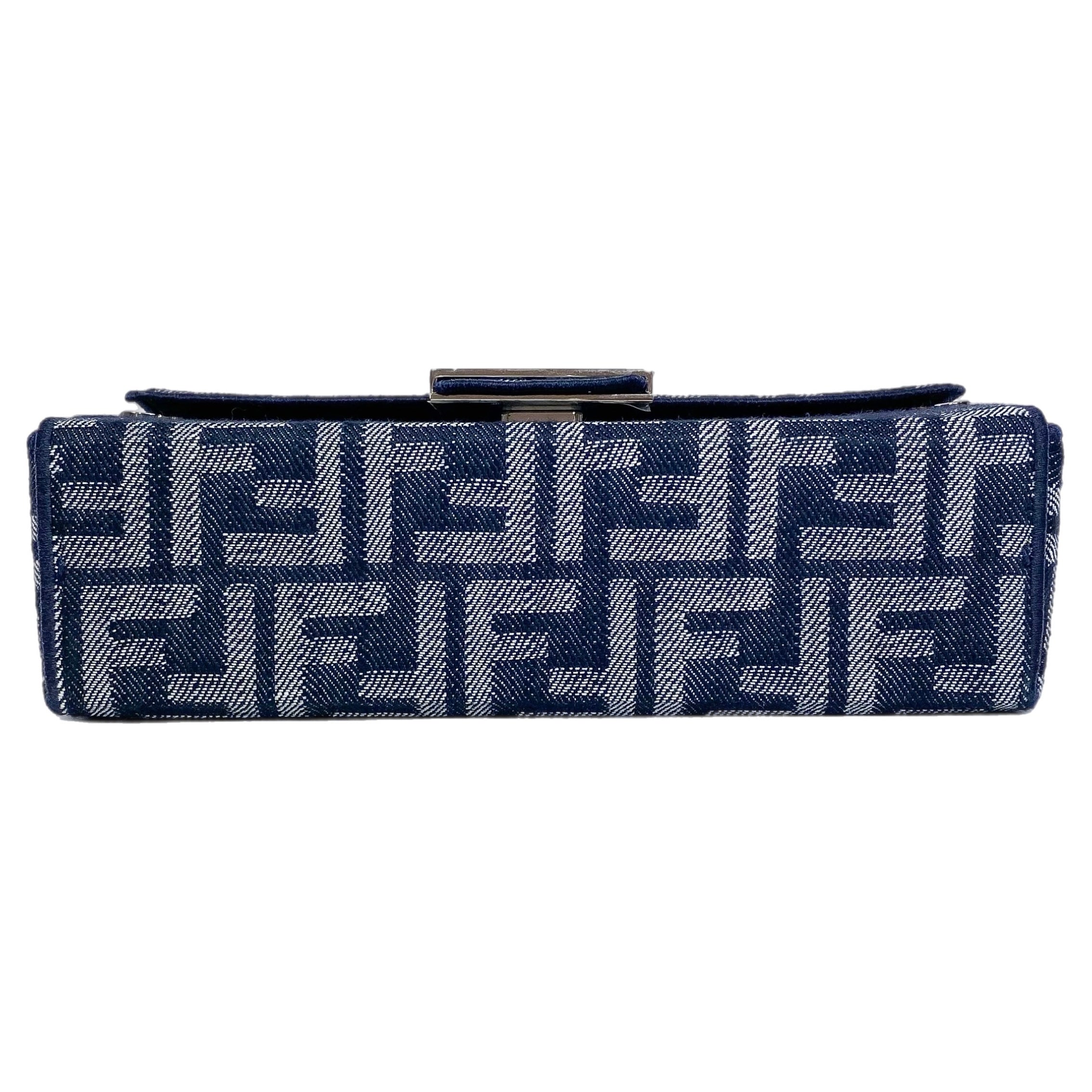 Fendi Denim Logo Soft Trunk Baguette