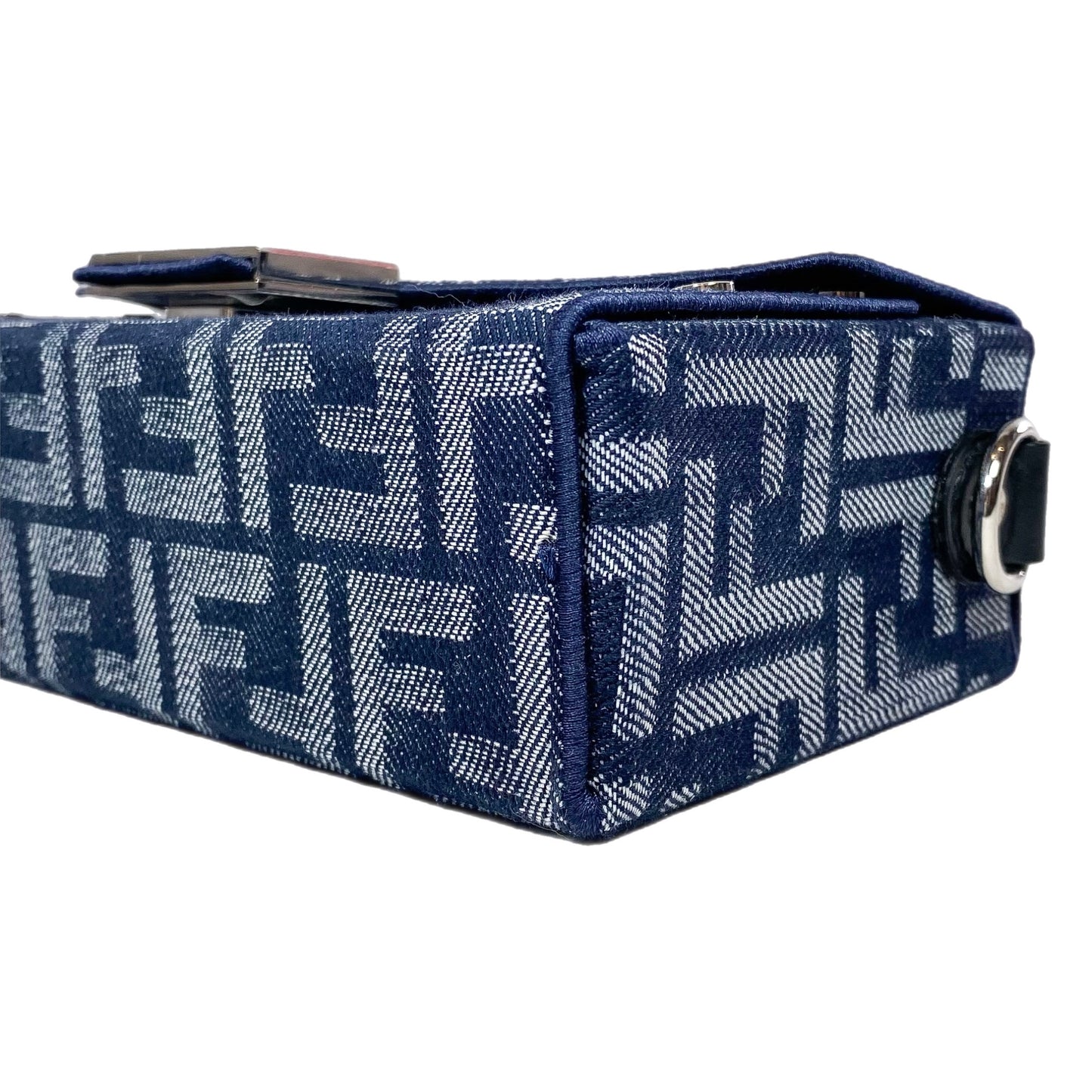 Fendi Denim Logo Soft Trunk Baguette