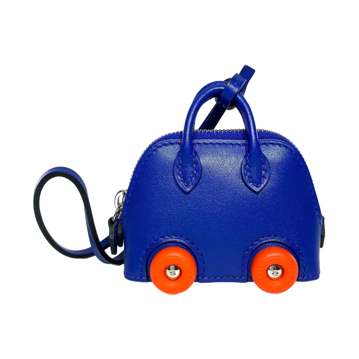 Hermes Blue Electric Chevre Mysore Bolide on Wheels Bag Charm