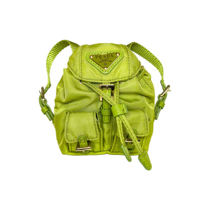 Prada Green Backpack Key Ring Bag Charm
