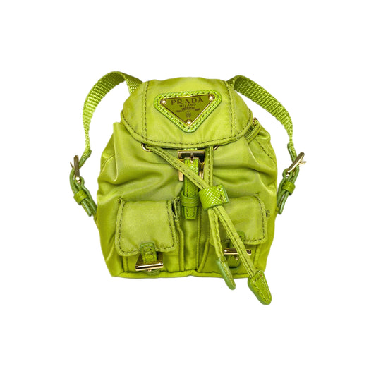 Prada Green Backpack Key Ring Bag Charm