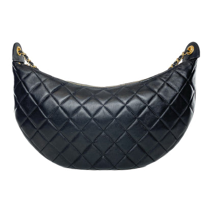 Chanel Black Quilted All About Chains Hobo Bag