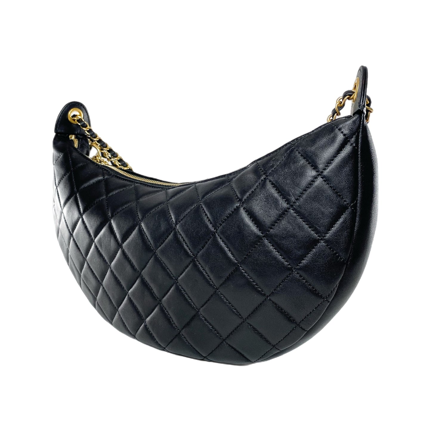 Chanel Black Quilted All About Chains Hobo Bag