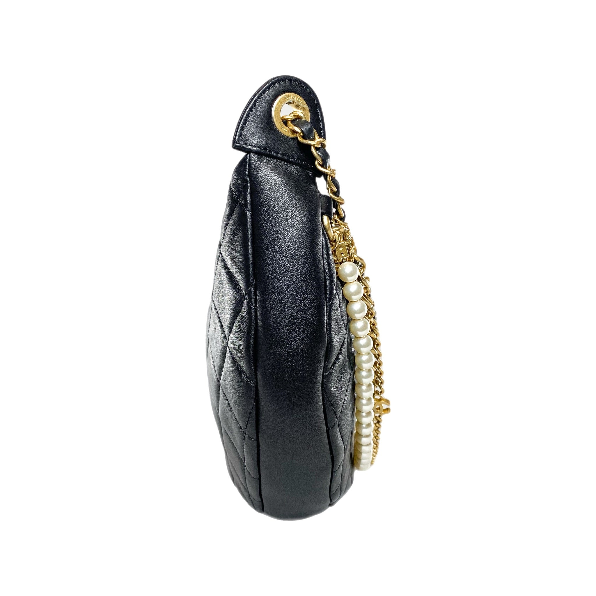 Chanel Black Quilted All About Chains Hobo Bag