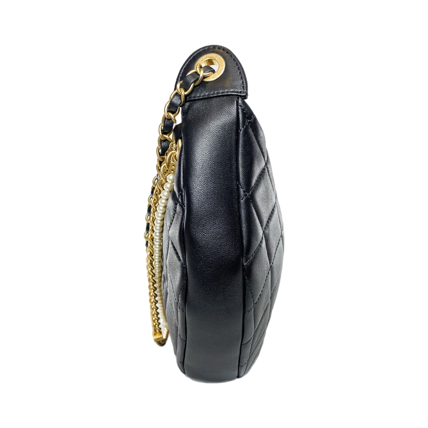 Chanel Black Quilted All About Chains Hobo Bag