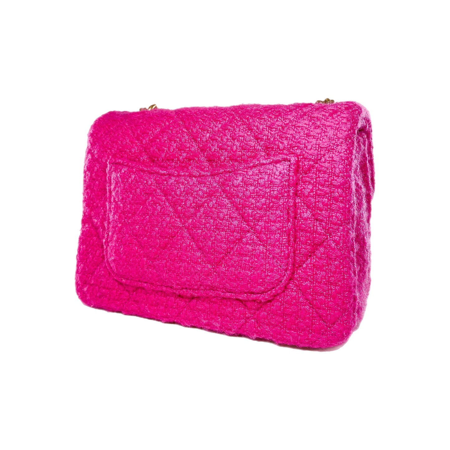Chanel Fuchsia Cashmere Tweed Quilted Mini Bijoux Flap