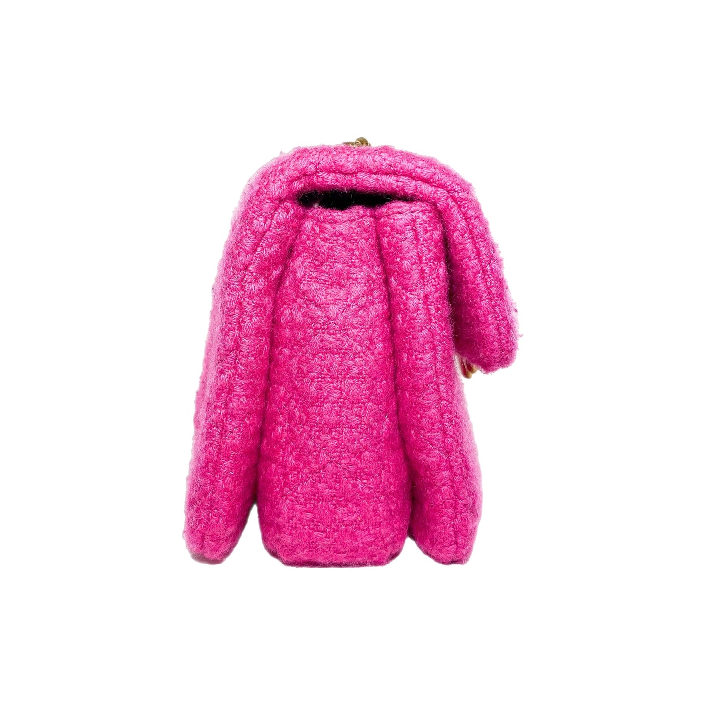 Chanel Fuchsia Cashmere Tweed Quilted Mini Bijoux Flap