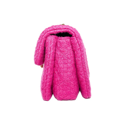 Chanel Fuchsia Cashmere Tweed Quilted Mini Bijoux Flap