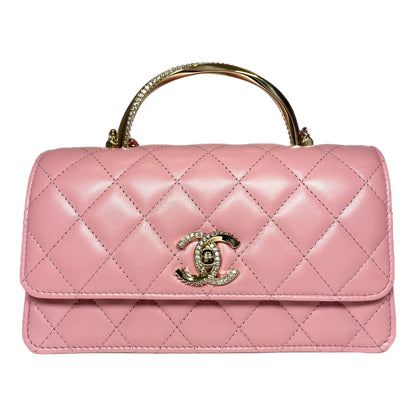 Chanel Pink Clutch with Chain