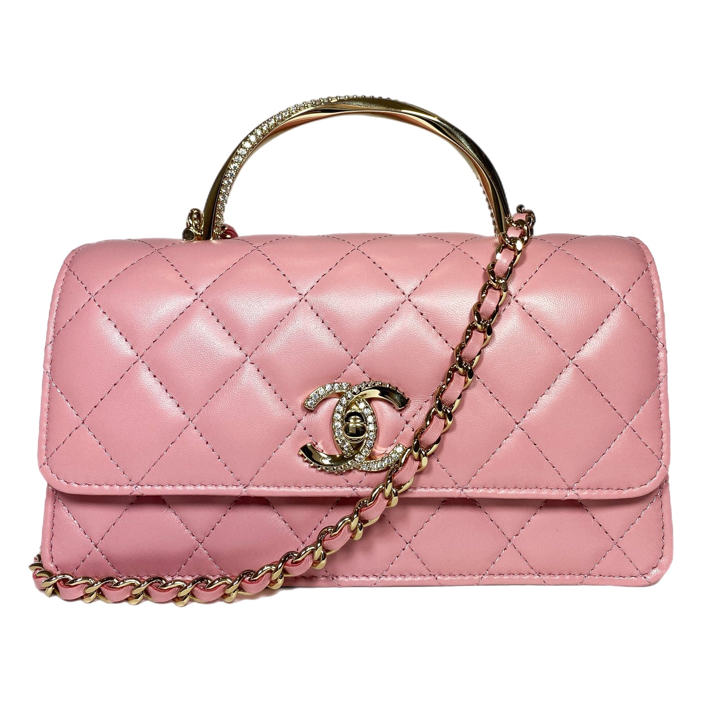 Chanel Pink Clutch with Chain