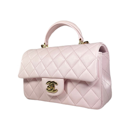 Chanel Light Pink Mini Rectangle Top Handle Flap Bag