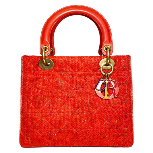 Dior Lady Dior Red Tweed Medium