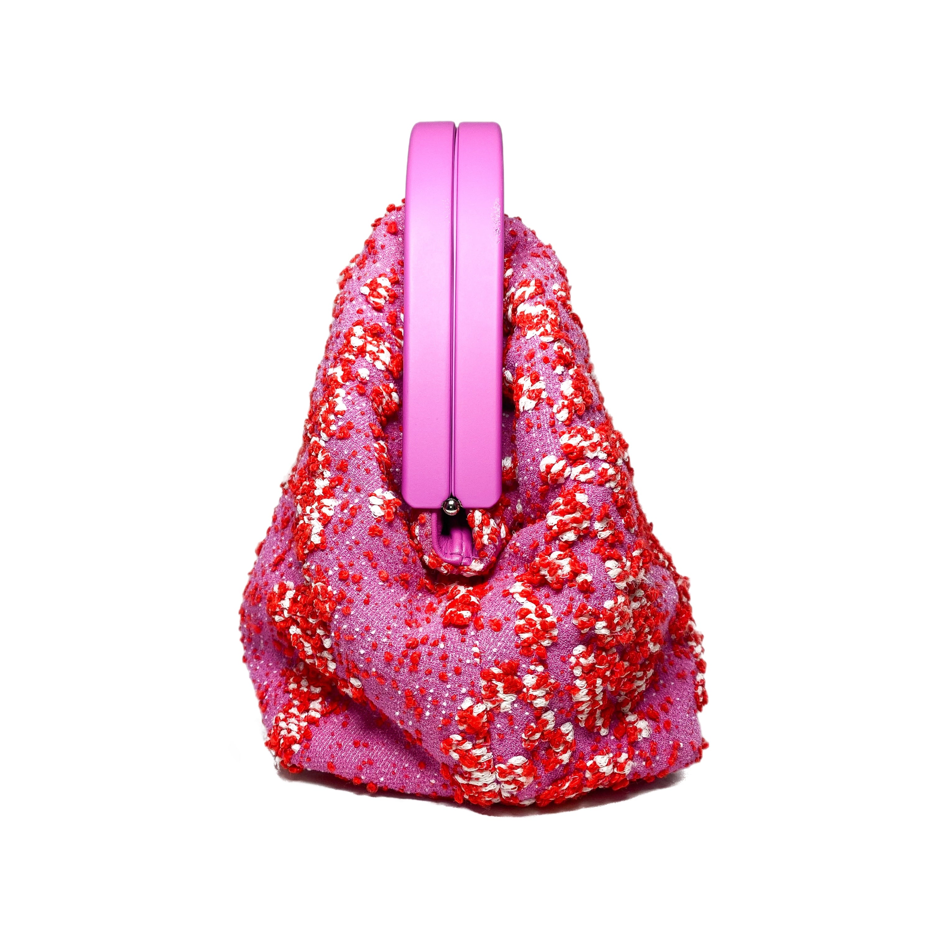 Bottega Veneta Fuchsia Knit Tweed Point Bag