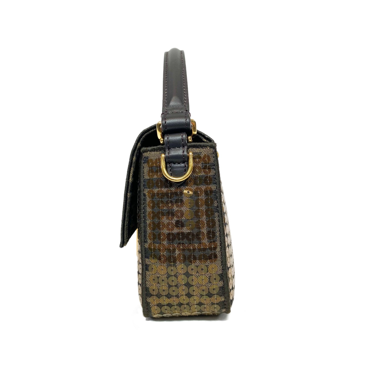 Fendi Brown Zucca Baguette with Sequins