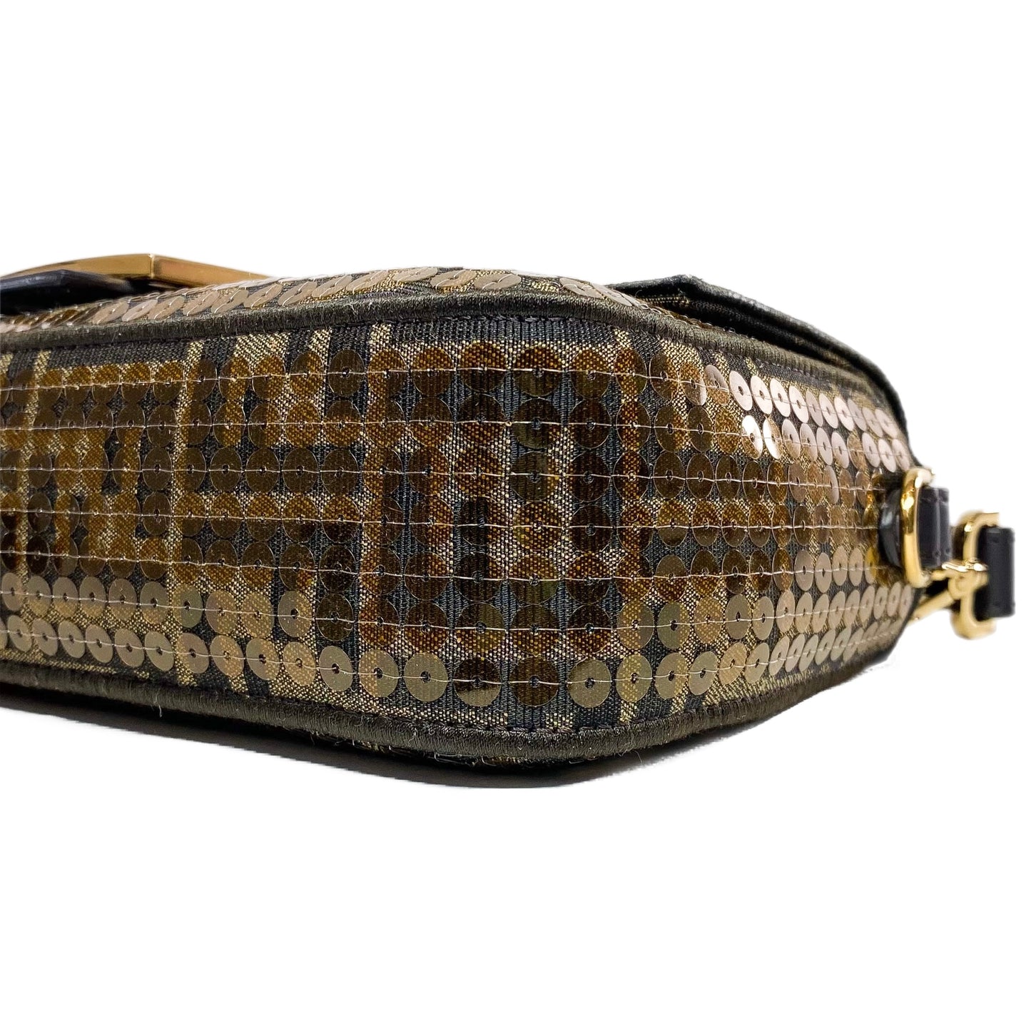 Fendi Brown Zucca Baguette with Sequins