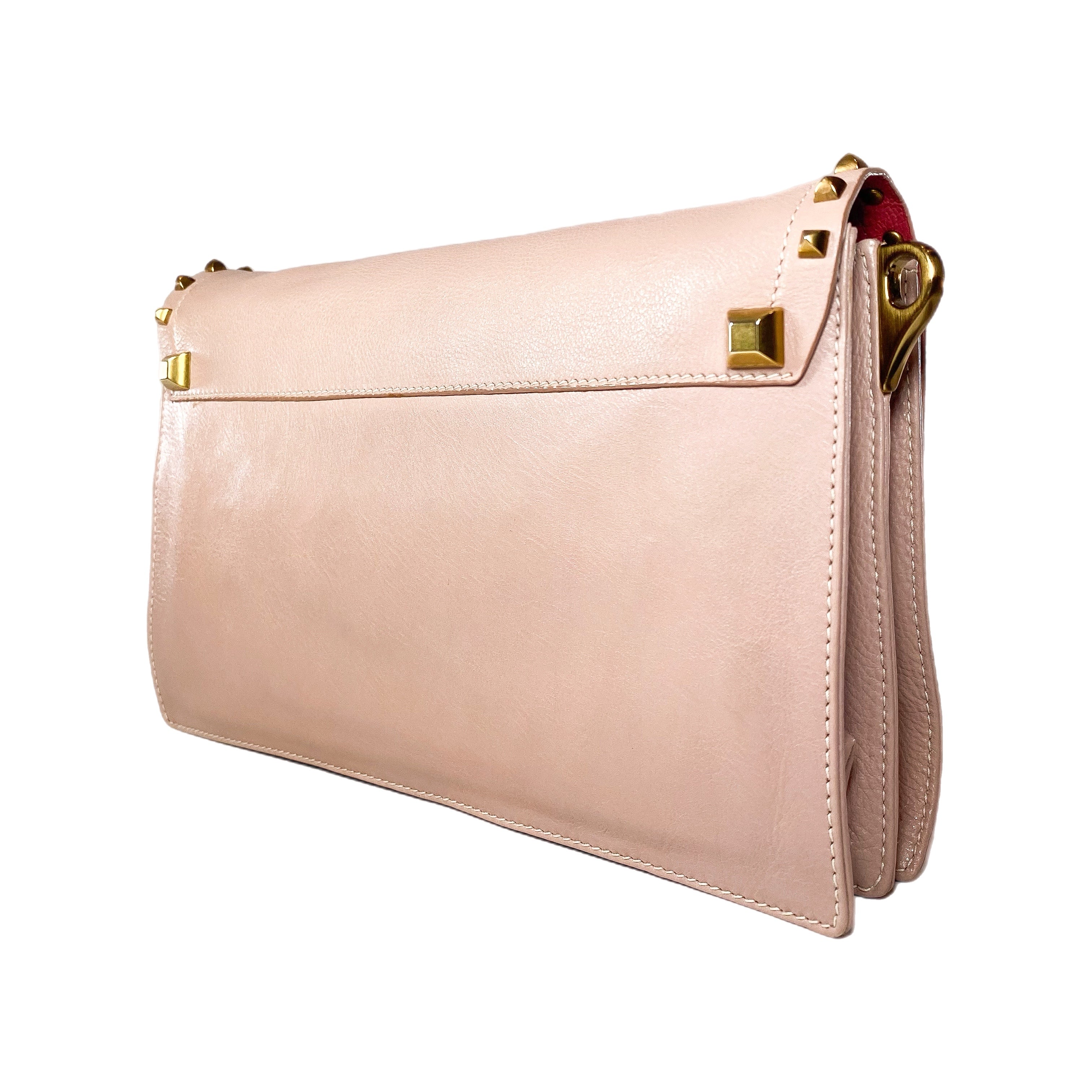 Prada Blush Studded Chain Strap Shoulder Bag