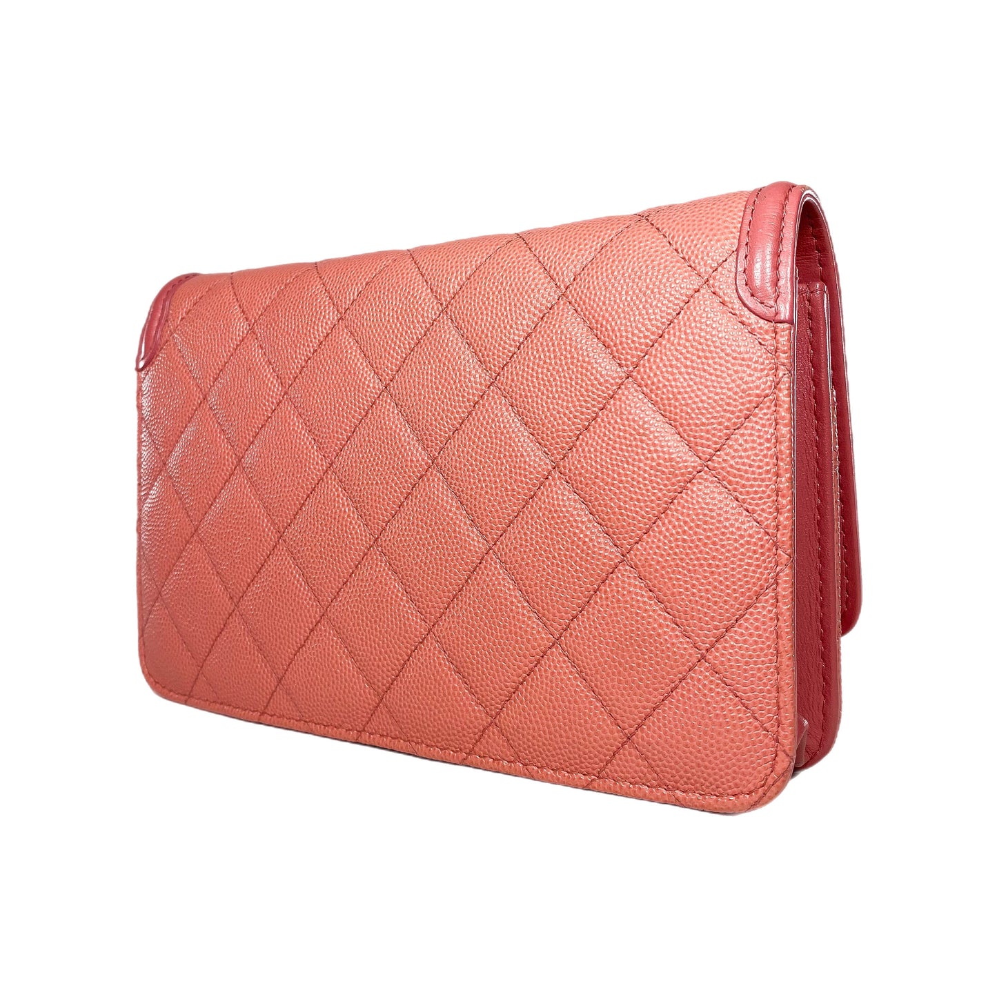 Chanel Dusty Rose Filigree Caviar Wallet on Chain