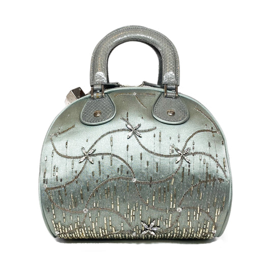 Dior Vintage Crystal Python Trimmed Satin Gambler Bag
