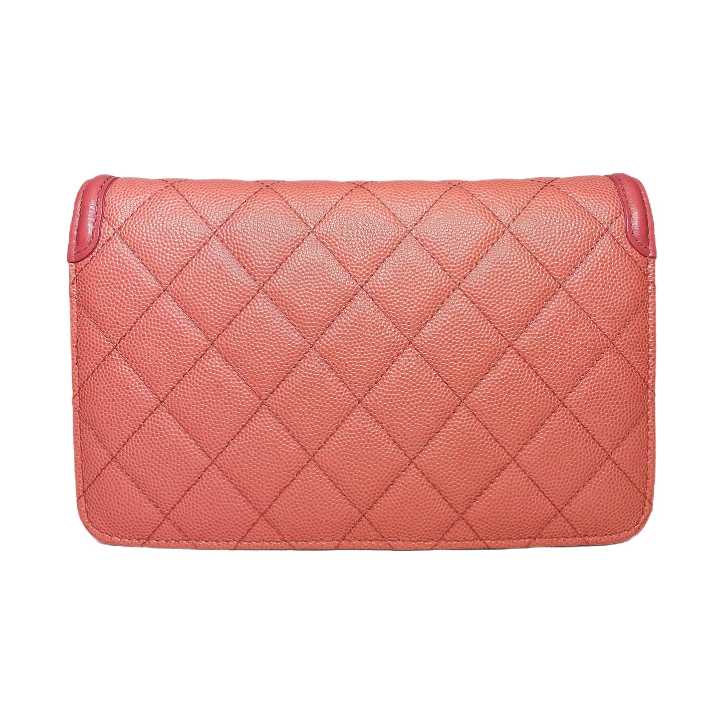 Chanel Dusty Rose Filigree Caviar Wallet on Chain