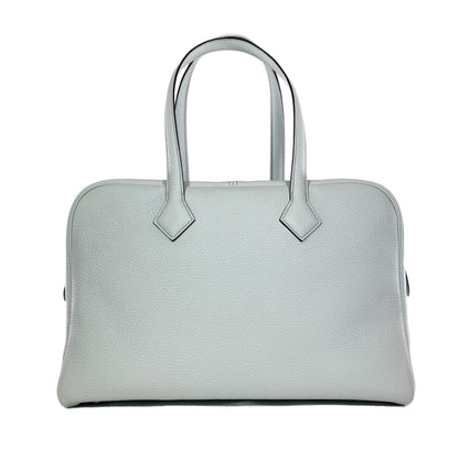 Hermes Bleu Pale Clemence Victoria 35 Palladium Hardware