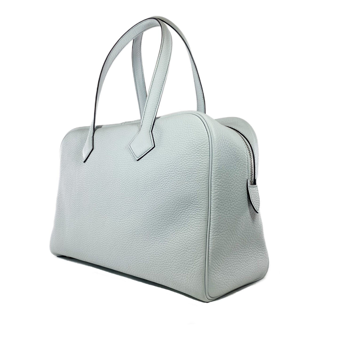 Hermes Bleu Pale Clemence Victoria 35 Palladium Hardware