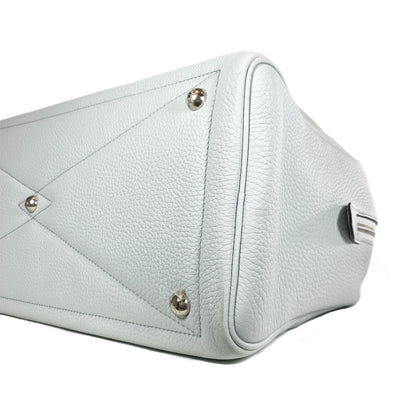 Hermes Bleu Pale Clemence Victoria 35 Palladium Hardware