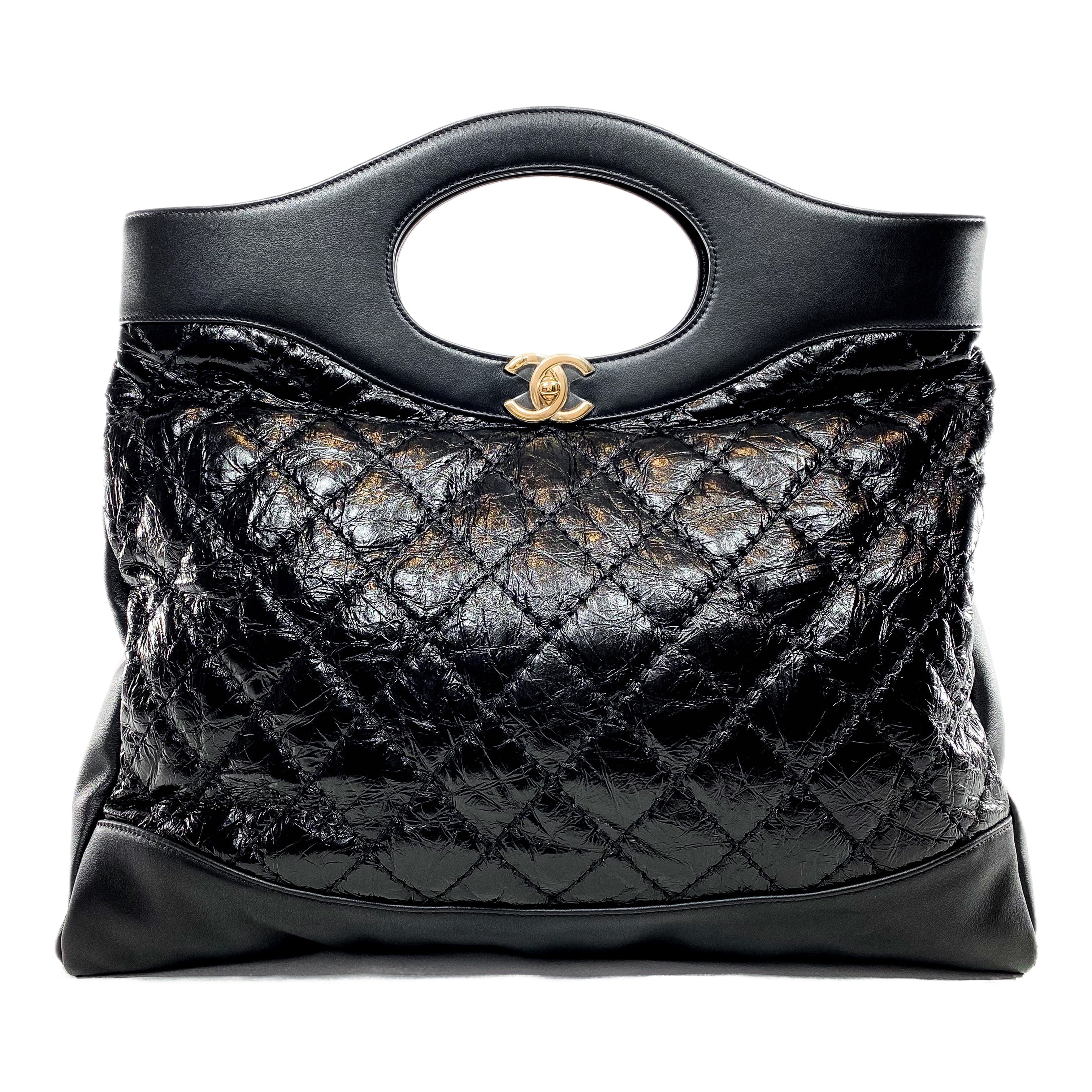 Chanel Black Quilted Large 31 Shopping Tote