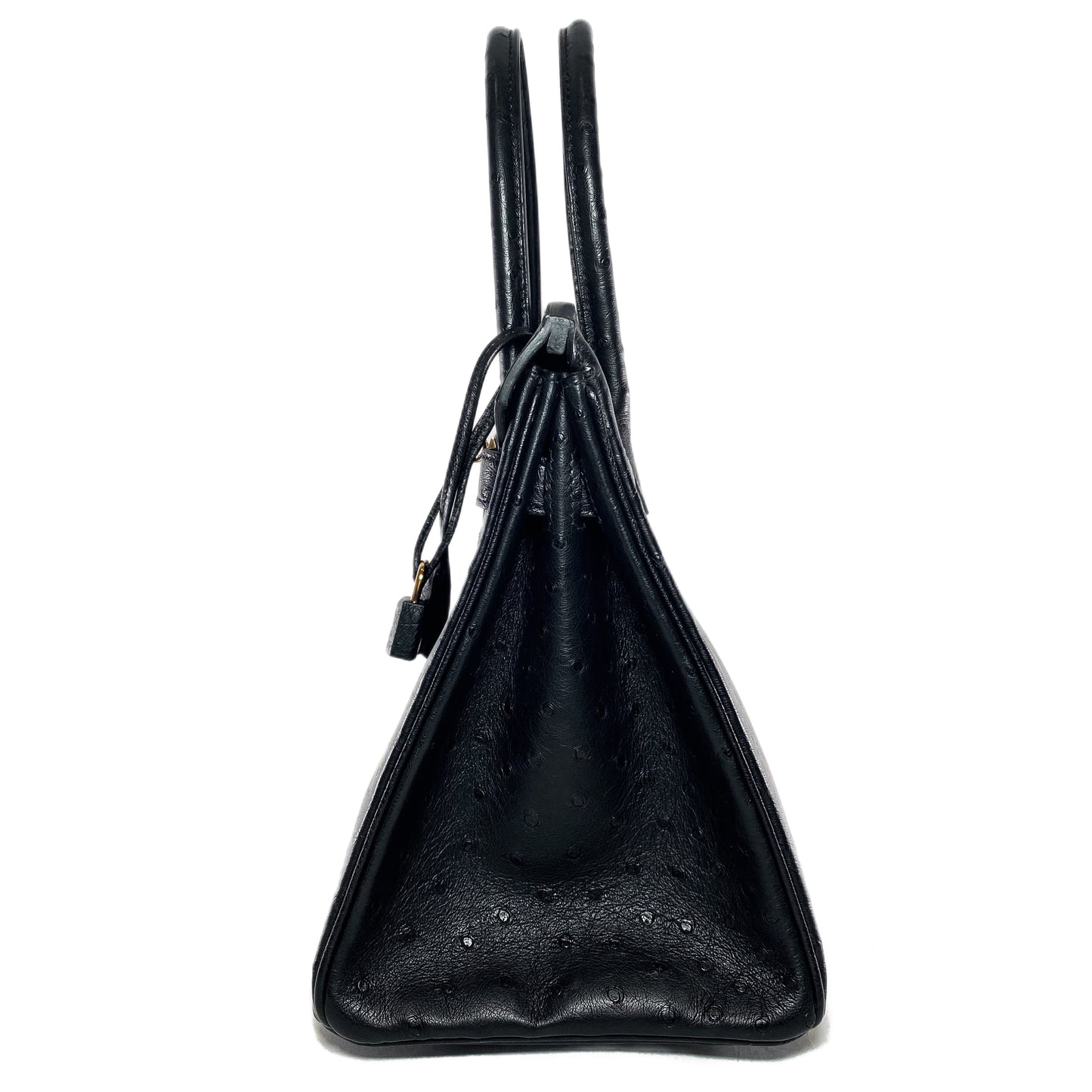 Hermes Birkin 30 Black Ostrich Rose Gold Hardware