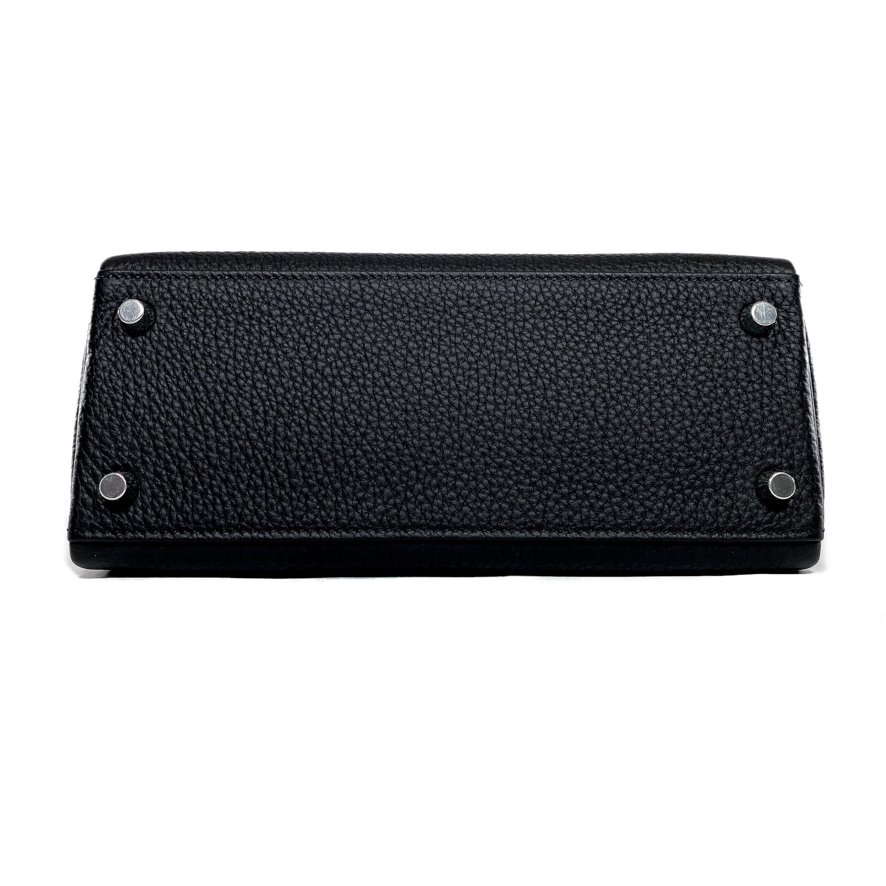 Hermes Black Kelly 25 Touch Lizard Togo Palladium Hardware