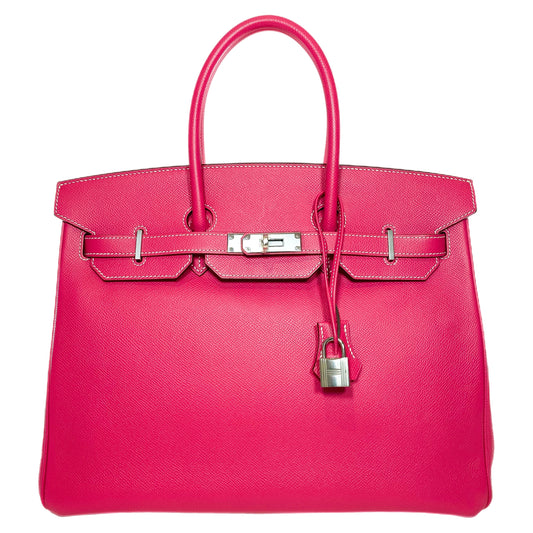 Hermes Birkin 35 Rose Tyrien Epsom Palladium Hardware
