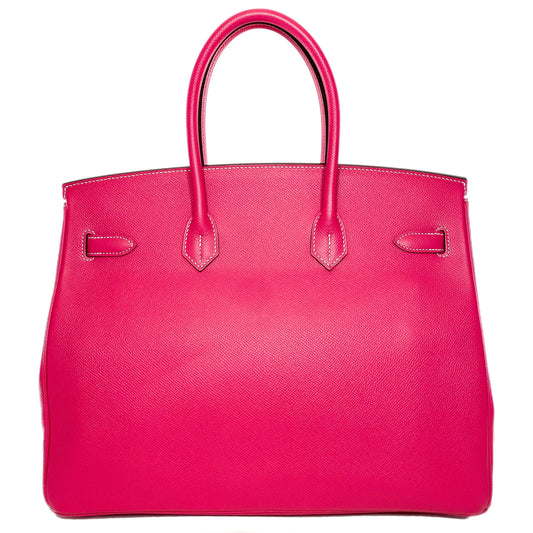 Hermes Birkin 35 Rose Tyrien Epsom Palladium Hardware