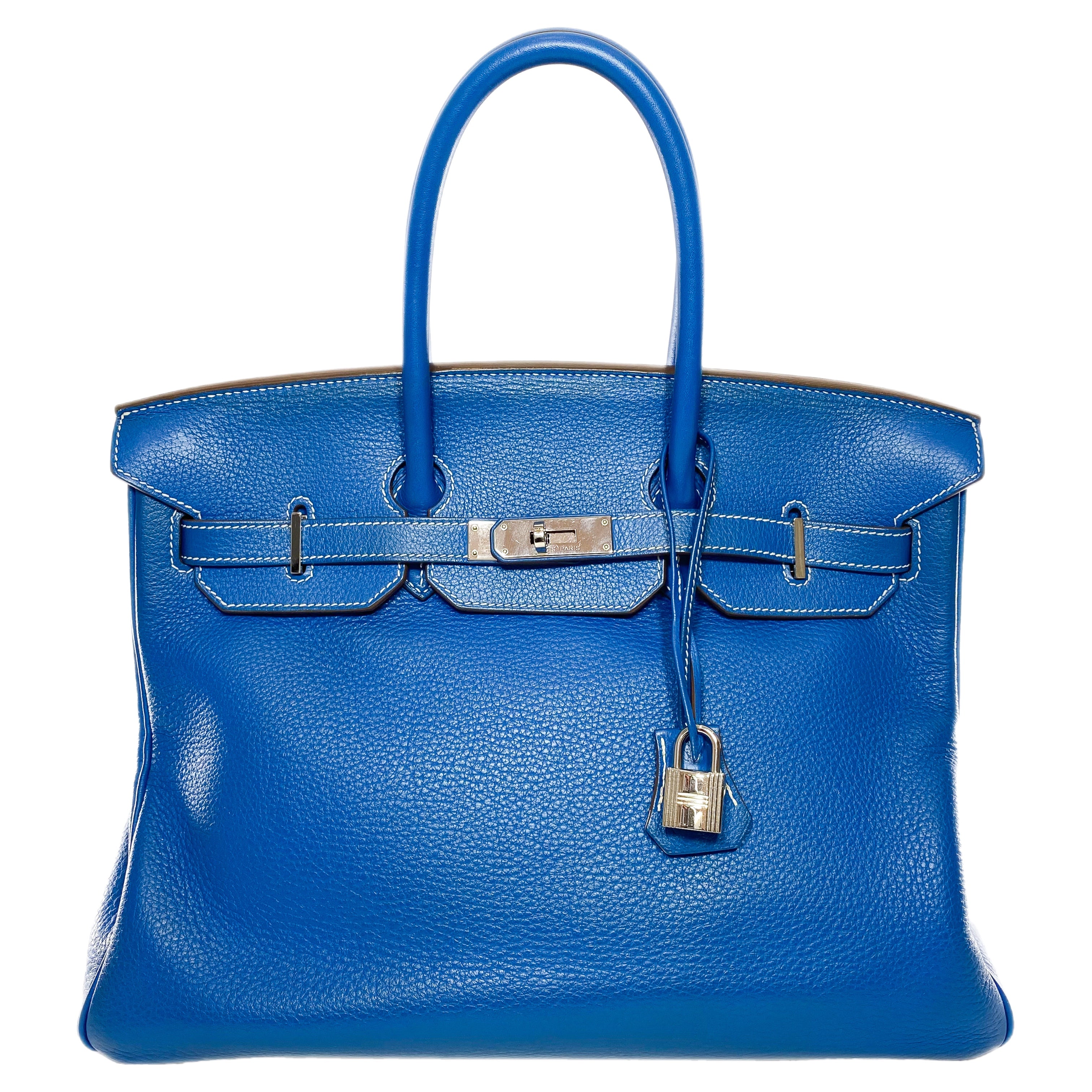 Hermes Birkin 35 Eclat Mykonos White Clemence Palladium Hardware