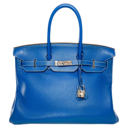 Hermes Birkin 35 Eclat Mykonos White Clemence Palladium Hardware