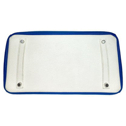 Hermes Birkin 35 Eclat Mykonos White Clemence Palladium Hardware