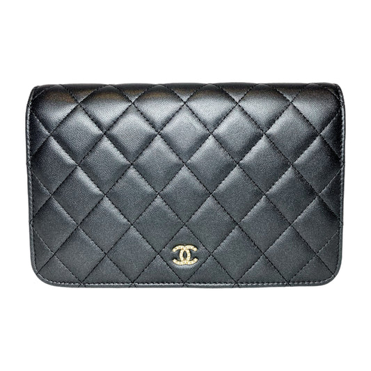 Chanel Graphite Pearl Chain Wallet on Chain