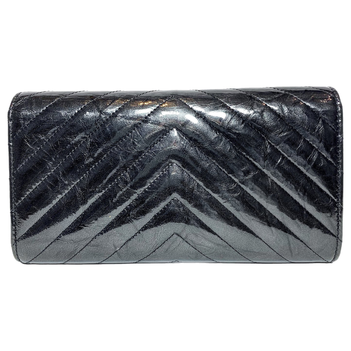 Chanel Black Chevron Wallet