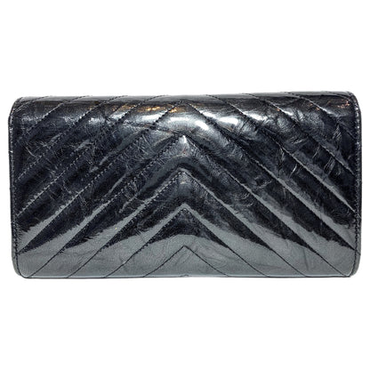 Chanel Black Chevron Wallet