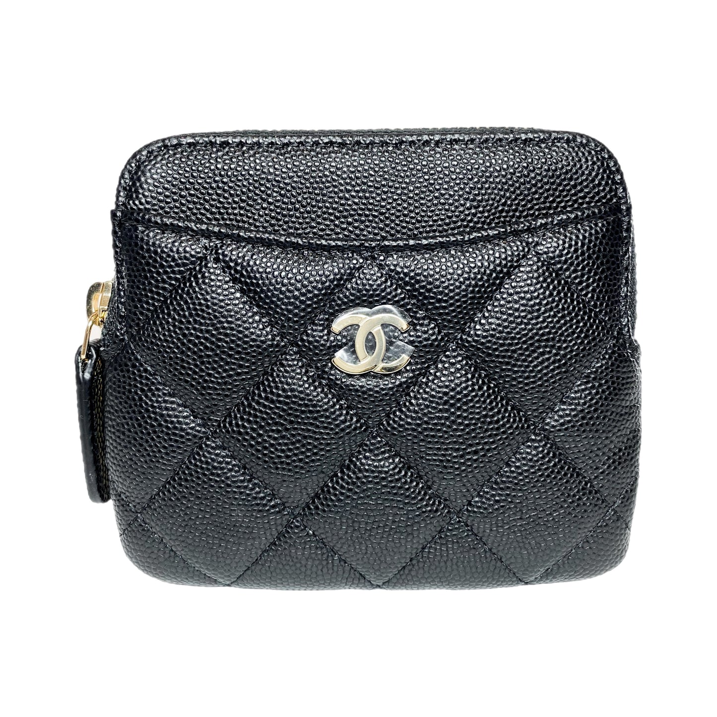 Chanel Black Zip Card Holder