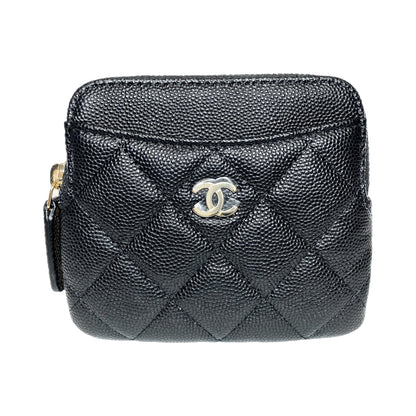 Chanel Black Zip Card Holder
