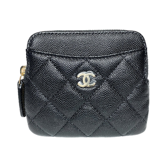 Chanel Black Zip Card Holder