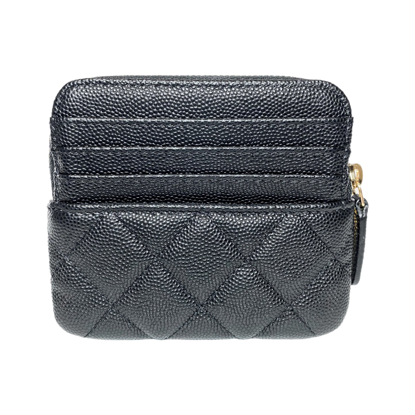 Chanel Black Zip Card Holder