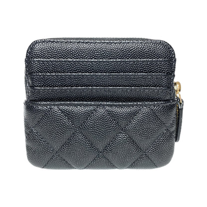 Chanel Black Zip Card Holder