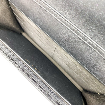 Chanel Graphite Pearl Chain Wallet on Chain