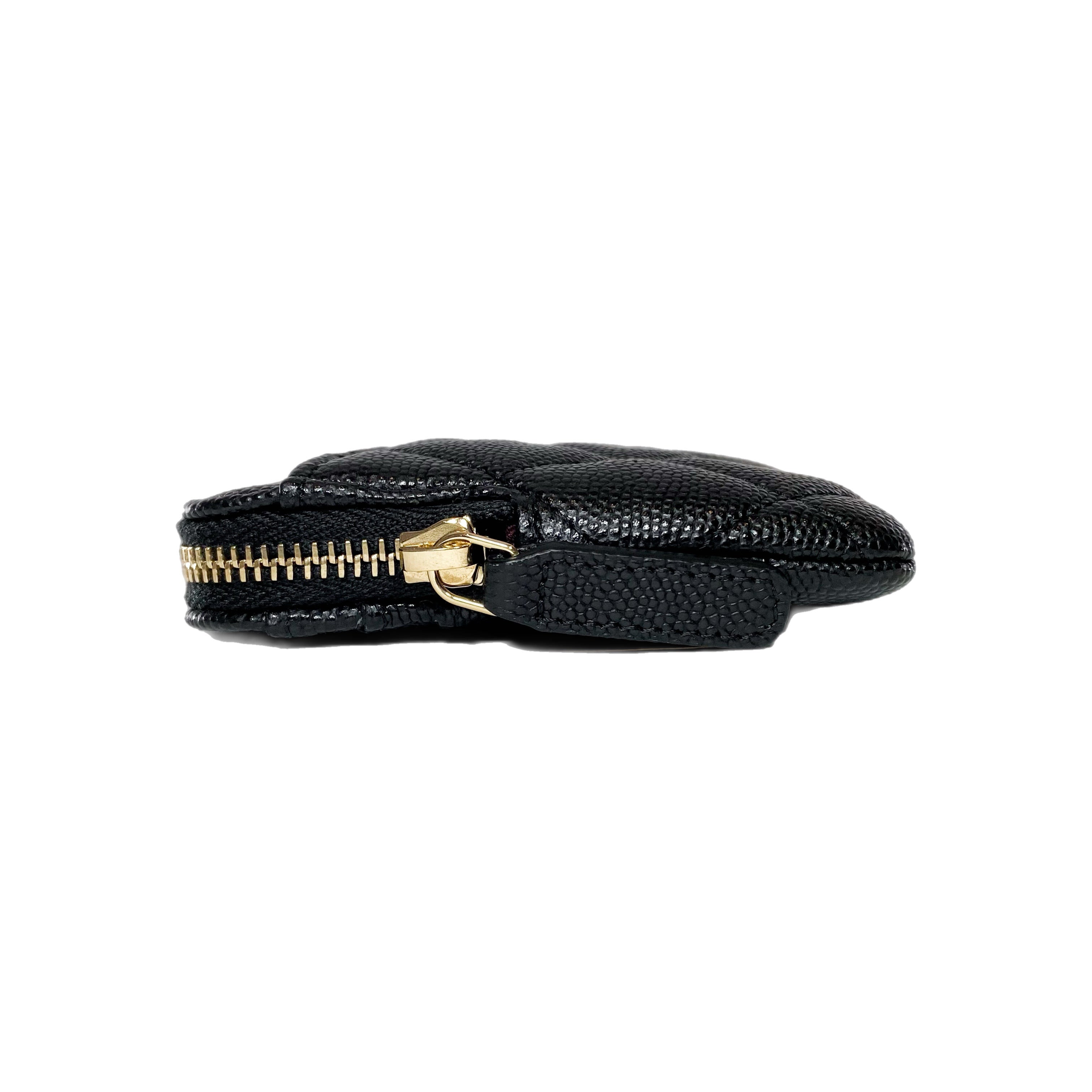 Chanel Black Zip Card Holder