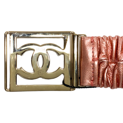 Chanel Pink Logo Belt