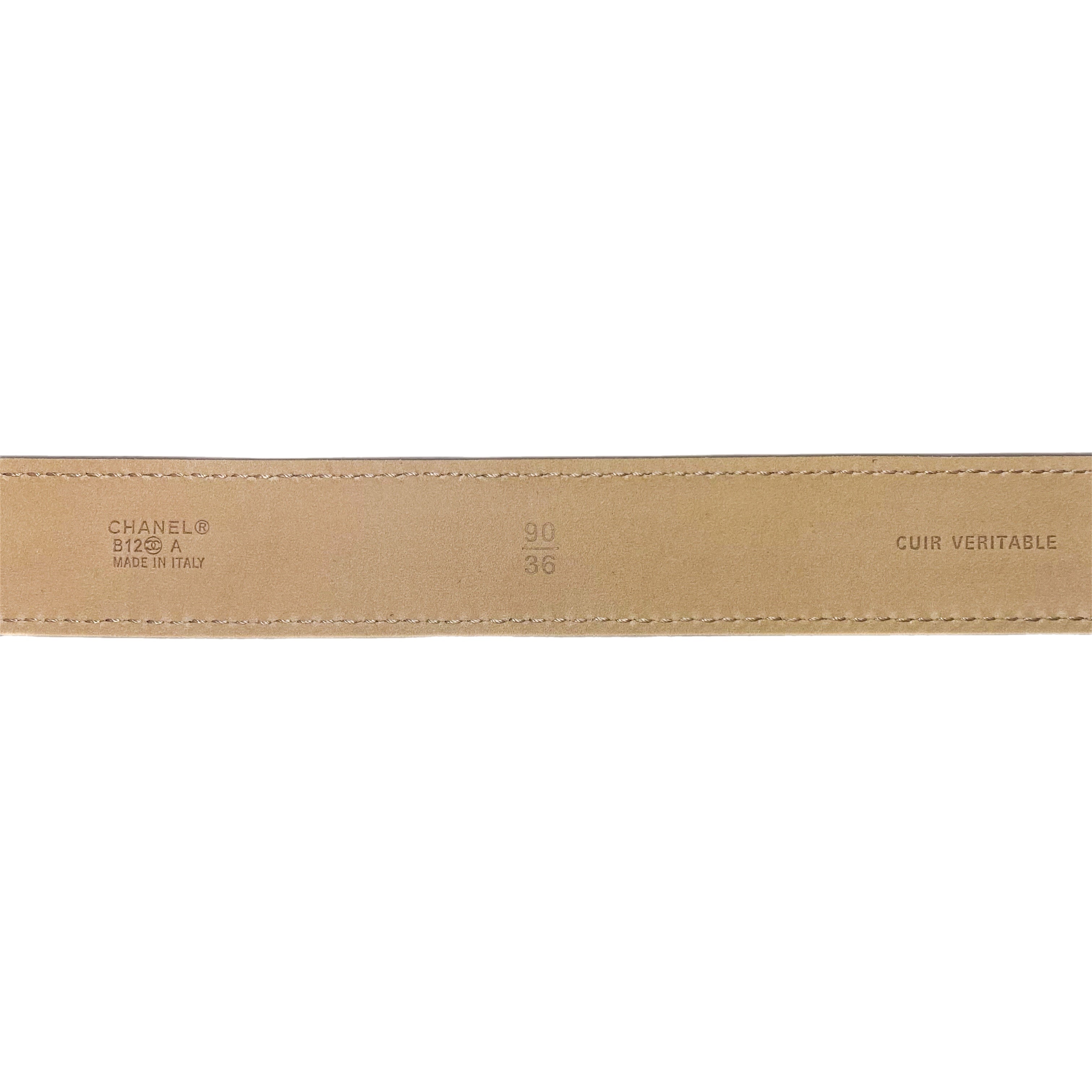 Chanel Dark Grey Logo Belt
